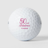 50e anniversaire balles de golf 50 et cadeau rose  (Devant)