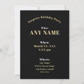 50e anniversaire Black Gold Balloon Invitation (Dos)