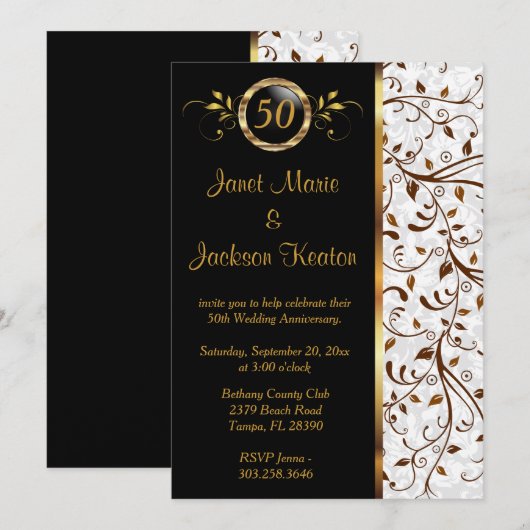 50e anniversaire Black & Gold - Invitation (Devant / Derrière)
