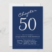 50e anniversaire Blanc Bleu Chapitre 50 Invitation (Devant)