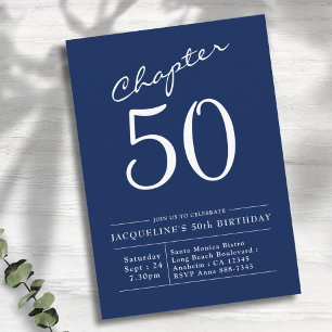 50e anniversaire Blanc Bleu Chapitre 50 Invitation