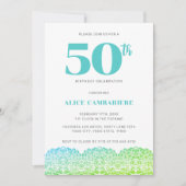 50E ANNIVERSAIRE BLEU LACE INVITATION (Devant)
