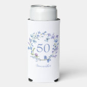 50e anniversaire Blue Floral Nom Glacière (Seltzer Recto)
