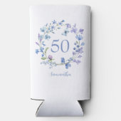 50e anniversaire Blue Floral Nom Glacière (Verso)