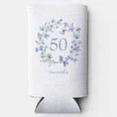 50e anniversaire Blue Floral Nom Glacière (Recto)