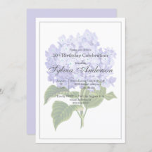 50e anniversaire Botanical Hydrangea Invitation
