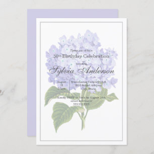 50e anniversaire Botanical Hydrangea Invitation