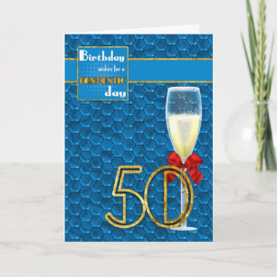 50e anniversaire - Carte d'anniversaire géométriqu