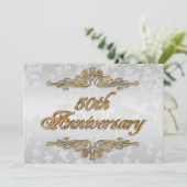 50e anniversaire carte d'invitation élégante (Debout devant)