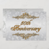 50e anniversaire carte d'invitation élégante (Devant / Derrière)
