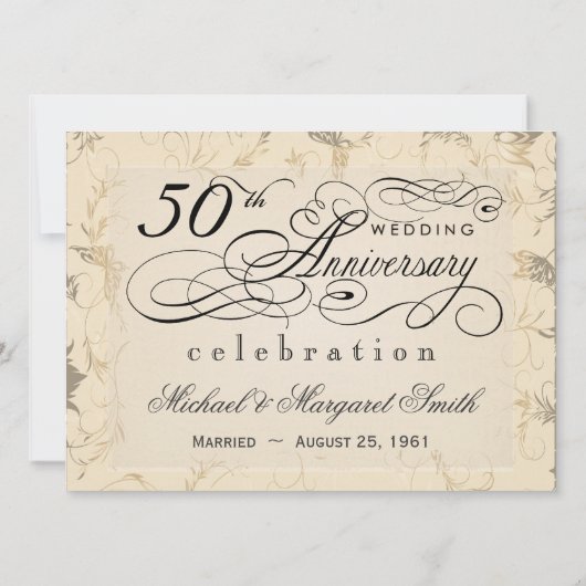 50e anniversaire - Cartes d'invitation avec photo (Dos)