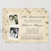 50e anniversaire - Cartes d'invitation avec photo (Devant / Derrière)