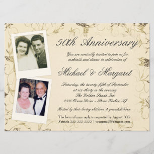 50e Anniversaire - Cartes d'invitation photo - Hie