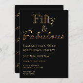 50e anniversaire Cinquante et fabuleux Invitation  (Devant / Derrière)