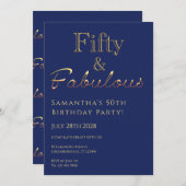 50e anniversaire Cinquante et fabuleux Invitation  (Devant / Derrière)