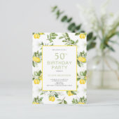 50e anniversaire Citron Citrus Invitation (Debout devant)