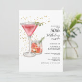 50e anniversaire Cocktail Party Invitation (Debout devant)