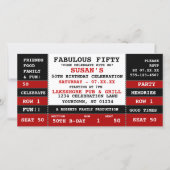 50e anniversaire Concert Ticket Party Invitation (Devant)