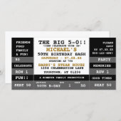 50e anniversaire Concert Ticket Party Invitations (Devant / Derrière)