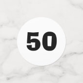 50e anniversaire Confetti noir et blanc (Petit recto)