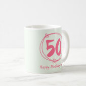 50e anniversaire Custom Modern Coffee Mug Cadeau (Devant droit)