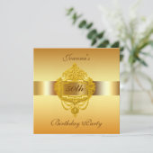 50e anniversaire de fête Invitation or (Debout devant)
