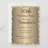 50e anniversaire de fête or Invitation (Devant)