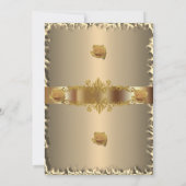 50e anniversaire de fête or Invitation (Dos)