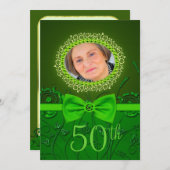 50e anniversaire de l'élégante carte d'invitation  (Devant / Derrière)