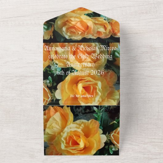 50e anniversaire de l'or faire-part de mariage (Dehors)