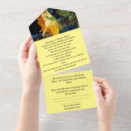 50e anniversaire de l'or faire-part de mariage (Déchirure)