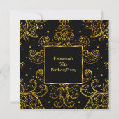50e anniversaire de luxe Gold Black Invitation (Dos)