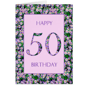 50e anniversaire de marguerites violettes