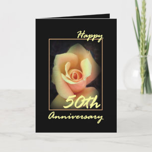 50e anniversaire de Mariage Carte avec Rosebud Jau