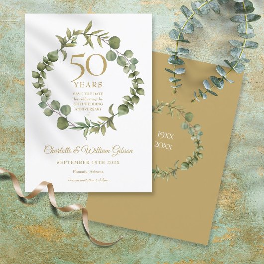 50e anniversaire de mariage, carte de réservation 