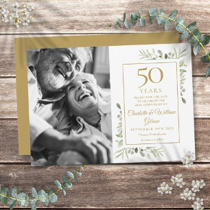 50e Anniversaire de Mariage Carton de Faire-Part d