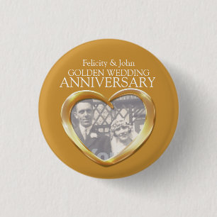 50e anniversaire de mariage d'or badge photo du co