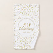 50e anniversaire de Mariage d'or Confetti (Serviette à main)