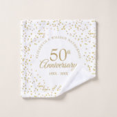 50e anniversaire de Mariage d'or Confetti (Gant de toilette)