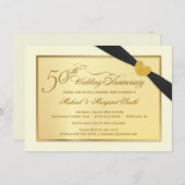 50e anniversaire de Mariage d'or Invitations (Devant / Derrière)