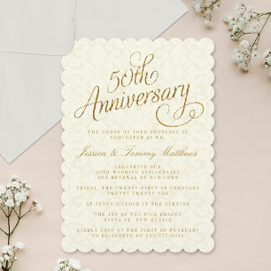 50e anniversaire de Mariage d'or Invitations