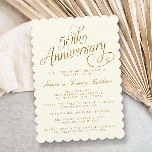 50e anniversaire de Mariage d'or Invitations