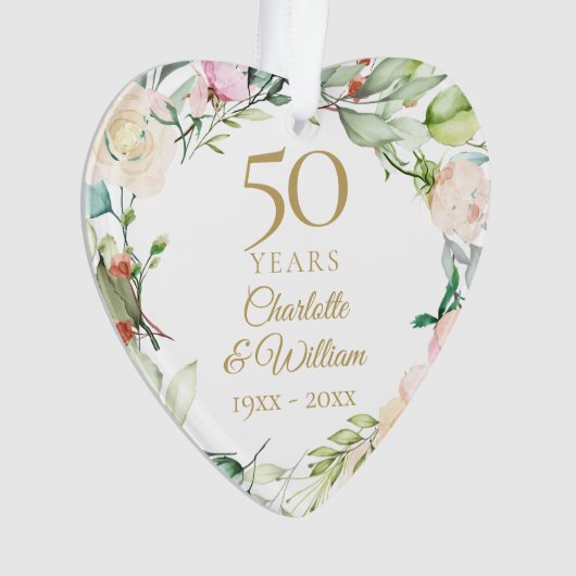 50e anniversaire de Mariage d'or Keepsaké floral (devant)