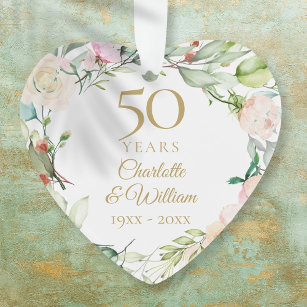 50e anniversaire de Mariage d'or Keepsaké floral