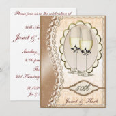 50e anniversaire de Mariage faire-part d'invitatio (Devant / Derrière)