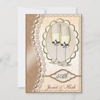 50e anniversaire de Mariage faire-part d'invitatio
