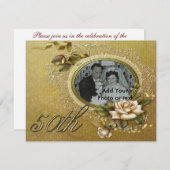 50e anniversaire de Mariage faire-part d'invitatio (Devant / Derrière)