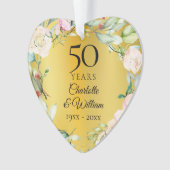 50e anniversaire de Mariage Floral Gold Keepsaké (devant)