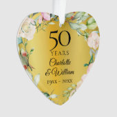 50e anniversaire de Mariage Floral Gold Keepsaké (devant)