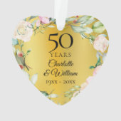 50e anniversaire de Mariage Floral Gold Keepsaké (dos)